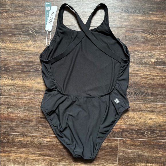 JOLYN Nancy One-Piece Swimsuit Black Size 42 NWT Cross Back Performance Swim - Picture 2 of 7
